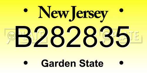 B282835 New Jersey License Plate