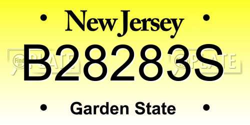 B28283S New Jersey License Plate