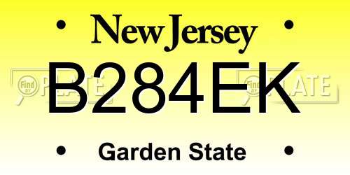 B284EK New Jersey License Plate