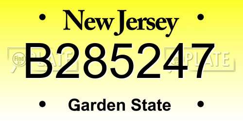 B285247 New Jersey License Plate