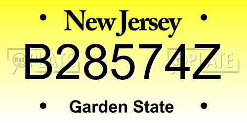 B28574Z New Jersey License Plate