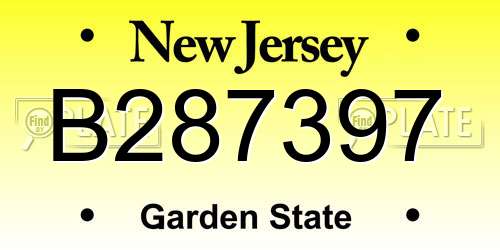 B287397 New Jersey License Plate