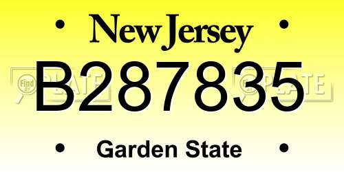 B287835 New Jersey License Plate