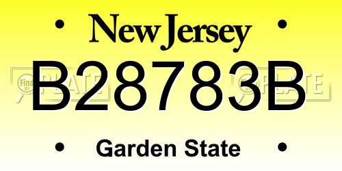 B28783B New Jersey License Plate