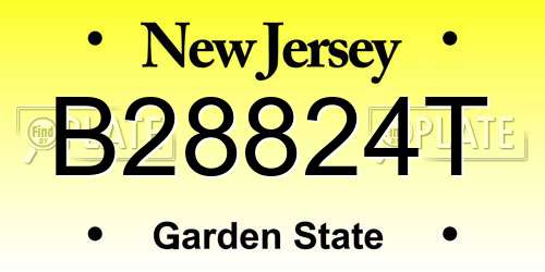 B28824T New Jersey License Plate