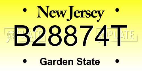 B28874T New Jersey License Plate