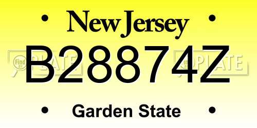 B28874Z New Jersey License Plate