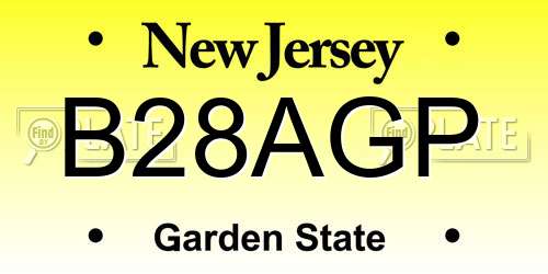 B28AGP New Jersey License Plate