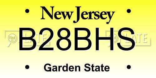B28BHS New Jersey License Plate
