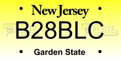 B28BLC New Jersey License Plate