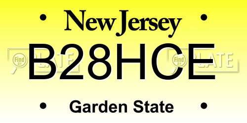 B28HCE New Jersey License Plate