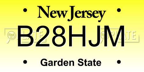B28HJM New Jersey License Plate