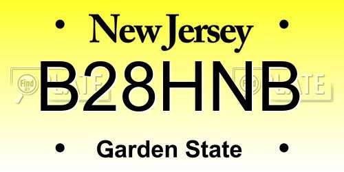 B28HNB New Jersey License Plate