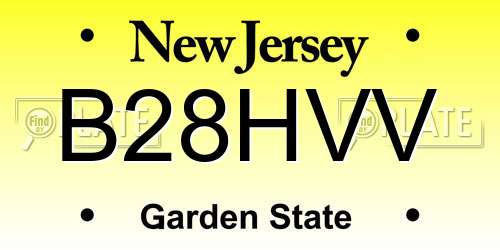 B28HVV New Jersey License Plate