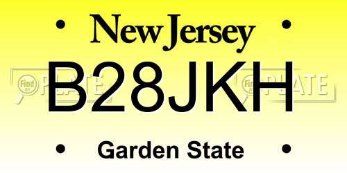 B28JKH New Jersey License Plate