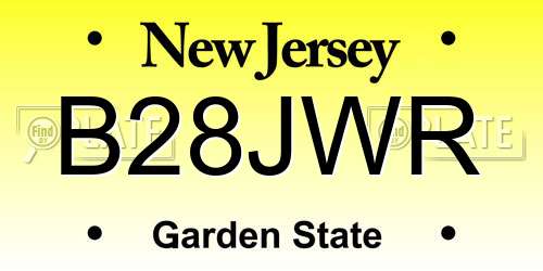 B28JWR New Jersey License Plate