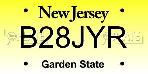 B28JYR New Jersey License Plate