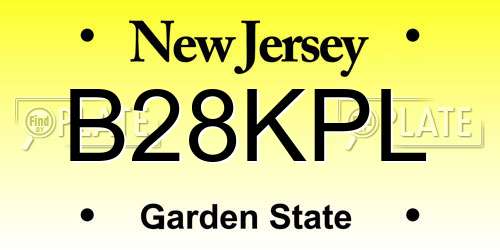 B28KPL New Jersey License Plate