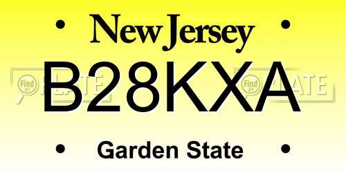 B28KXA New Jersey License Plate