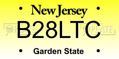 B28LTC New Jersey License Plate