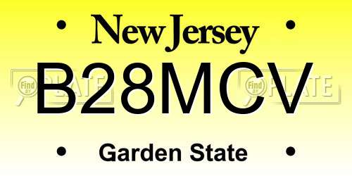 B28MCV New Jersey License Plate