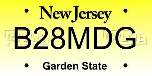 B28MDG New Jersey License Plate