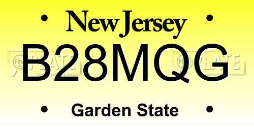B28MQG New Jersey License Plate