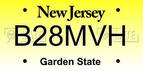 B28MVH New Jersey License Plate