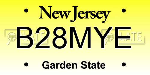 B28MYE New Jersey License Plate