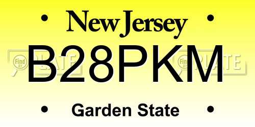 B28PKM New Jersey License Plate