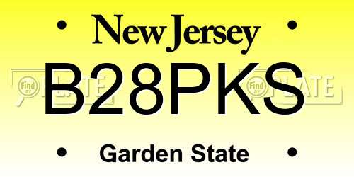 B28PKS New Jersey License Plate