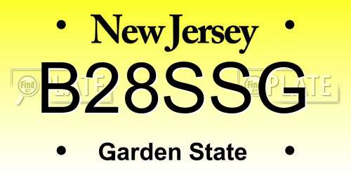 B28SSG New Jersey License Plate