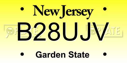 B28UJV New Jersey License Plate