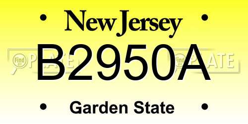 B2950A New Jersey License Plate