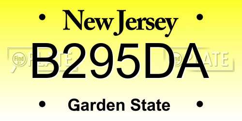 B295DA New Jersey License Plate