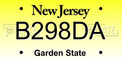 B298DA New Jersey License Plate