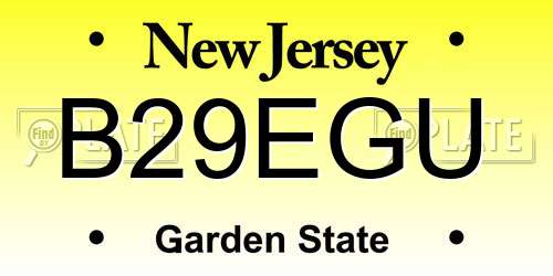 B29EGU New Jersey License Plate