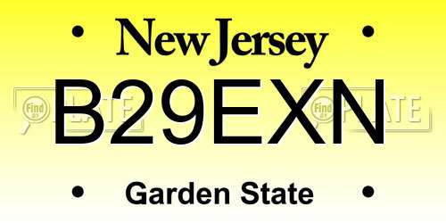 B29EXN New Jersey License Plate
