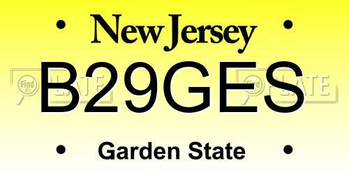 B29GES New Jersey License Plate