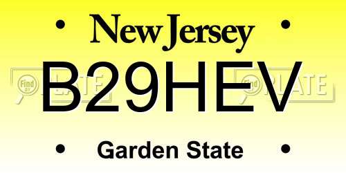 B29HEV New Jersey License Plate