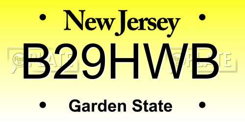B29HWB New Jersey License Plate