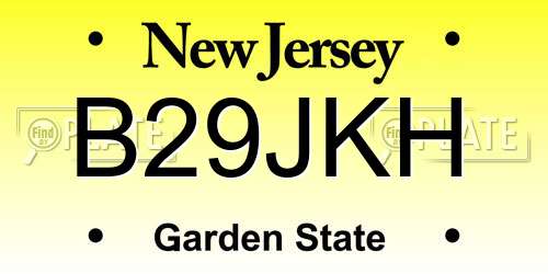 B29JKH New Jersey License Plate