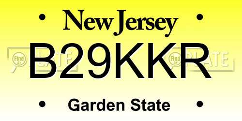 B29KKR New Jersey License Plate