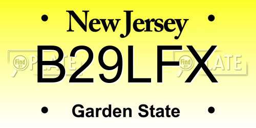 B29LFX New Jersey License Plate