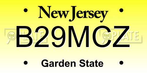 B29MCZ New Jersey License Plate