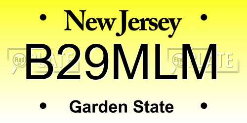 B29MLM New Jersey License Plate