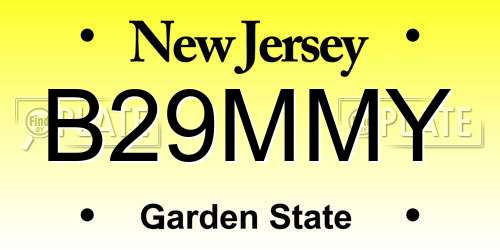 B29MMY New Jersey License Plate