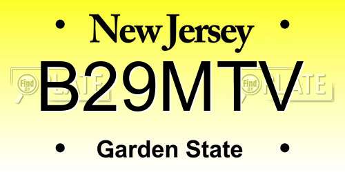 B29MTV New Jersey License Plate