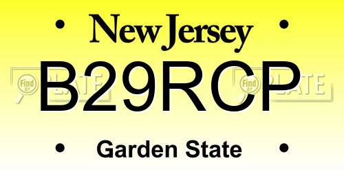 B29RCP New Jersey License Plate