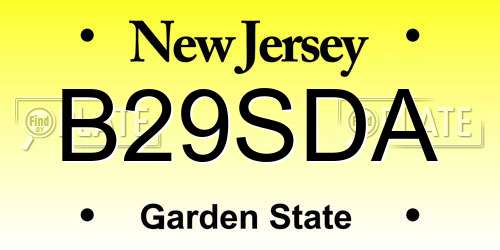 B29SDA New Jersey License Plate